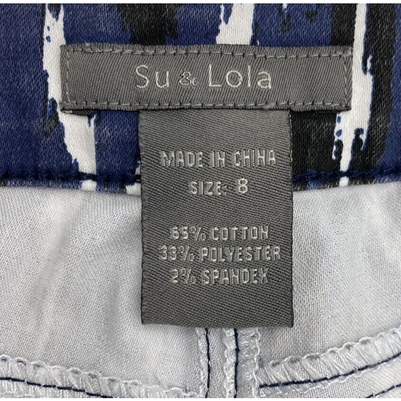 Su & Lola Lightweight Southwestern Aztec Stretch Ankle Crop Jeans - Picture 7 of 9